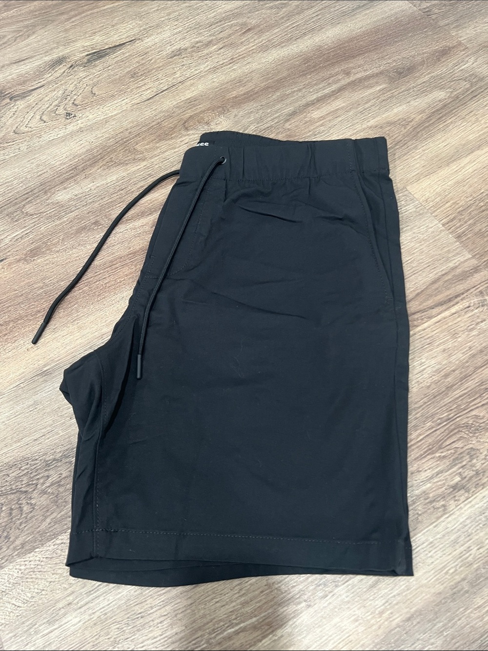 Express Men's Black Athletic Drawstring Shorts - Solid Black